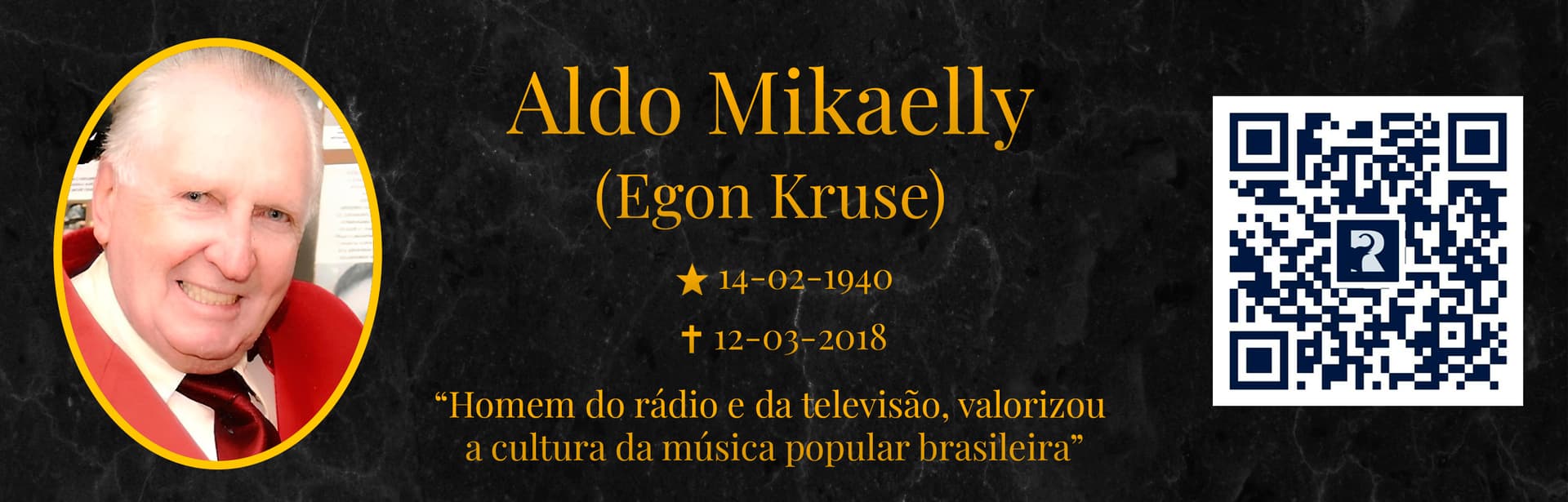 Placa memorial com QR Code de acesso ao álbum digital